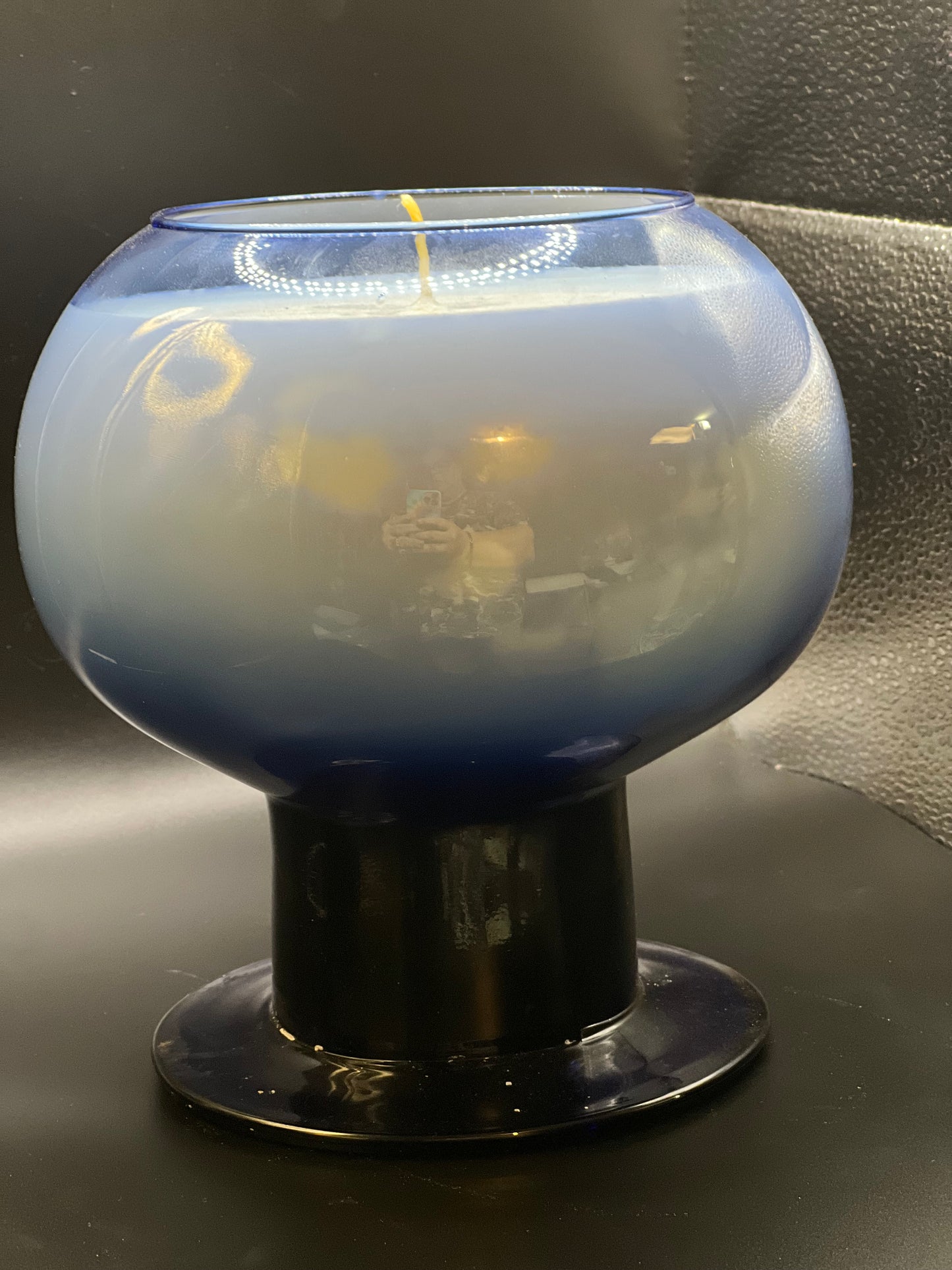 Soy candle in vintage glassware