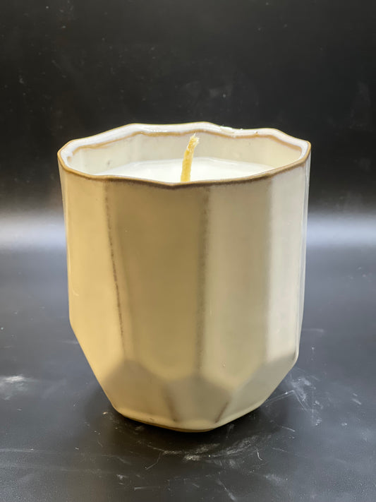 Soy candle in vintage glassware